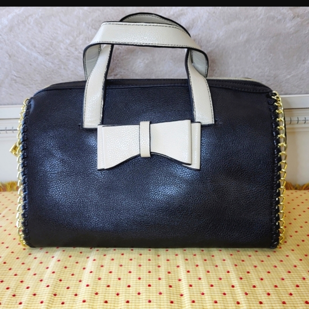 Betsey Johnson Satchel Bag With Bow 